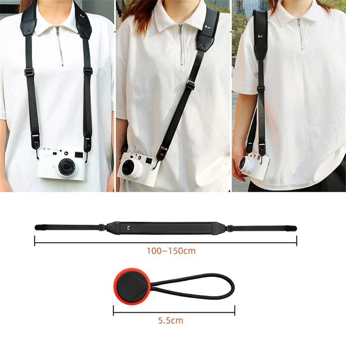 JN-F02 Nylon Webbing Quick Release Shoulder Strap for DSLR Mirrorless Cameras - Black - 7