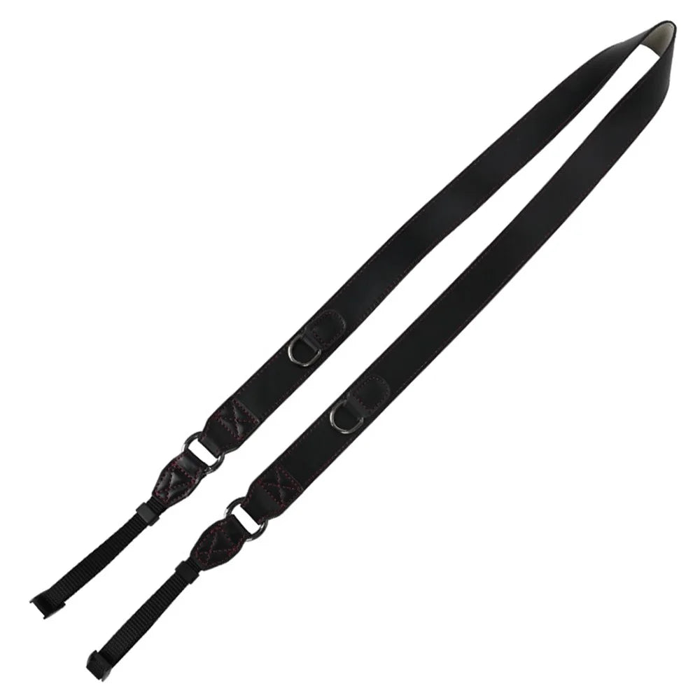 PU Leather Camera Carrying Strap SLR Camera Anti-fall Neck Shoulder Strap - Black - 1