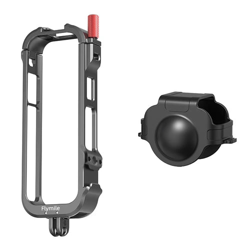 FLYMILE For Insta360 X4 Camera Cage Metal Protective Frame Expansion Bracket with Lens Cover - 1