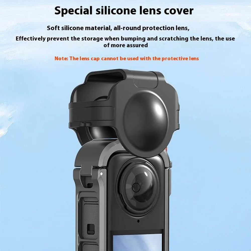 FLYMILE For Insta360 X4 Camera Cage Metal Protective Frame Expansion Bracket with Lens Cover - 7