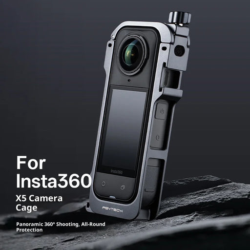 PGYTECH P-57C-020 For Insta360 X5 Aluminum Cage Professional Camera Protective Rig Expansion Frame - Black - 2