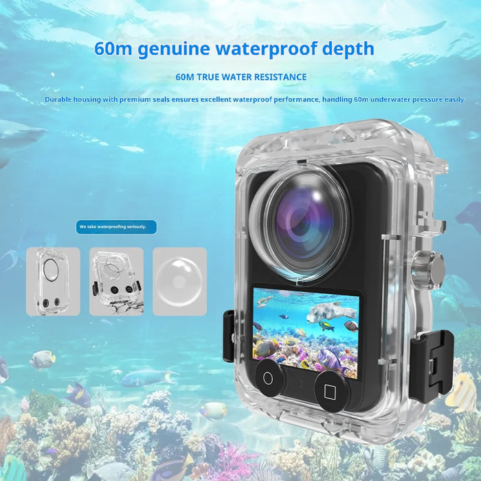 For DJI Osmo 360 Action Camera Waterproof Housing Magnetic Quick Release 60m Underwater Case with 2-Claw Design - 5