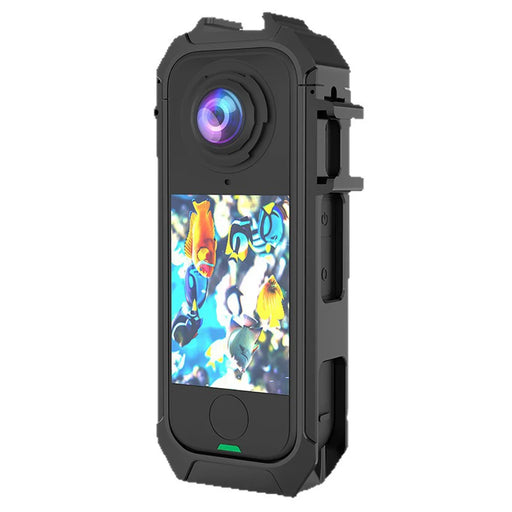 For Insta360 X4 Air Plastic Rabbit Case Magnetic Quick Release Camera Cage with Dual Cold Shoe 1/4 Inch Expansion Interface - 1