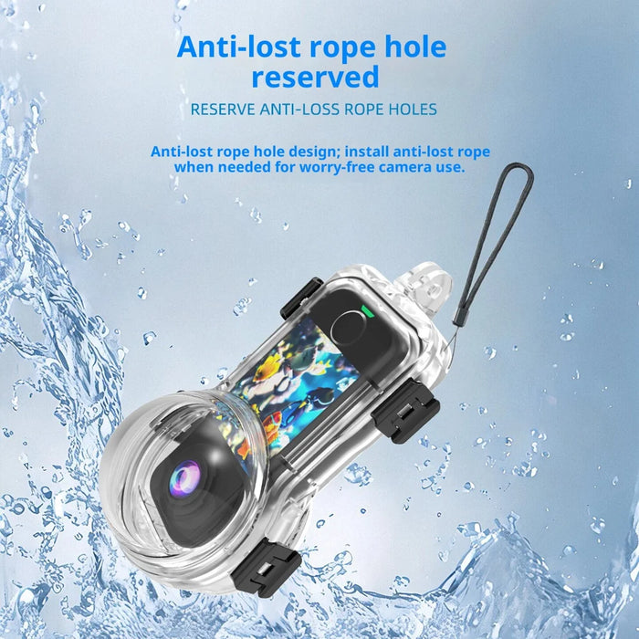 50m Waterproof Case for Insta360 X4 Air Action Camera Underwater Housing Anti Fog Diving Shell, Two-claw Design - 5