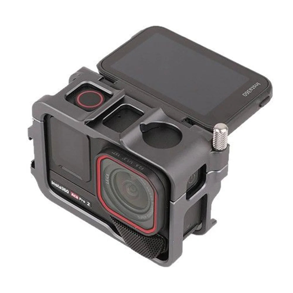 Aluminum Alloy Protective Case for Insta360 Ace Pro 2/Ace Pro/Ace Dual Cold Shoe Expansion Camera Cage Frame - Silver - 4