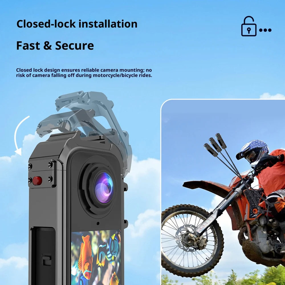 For Insta360 X4 Air Quick Release Metal Cage Aluminum Alloy Action Camera Protective Frame with Cold Shoe Mount - 3