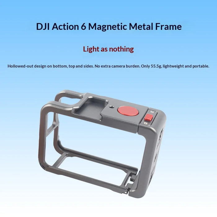 For DJI Osmo Action 6 Aluminum Alloy Camera Cage Quick Release Metal Protective Expansion Frame - 2