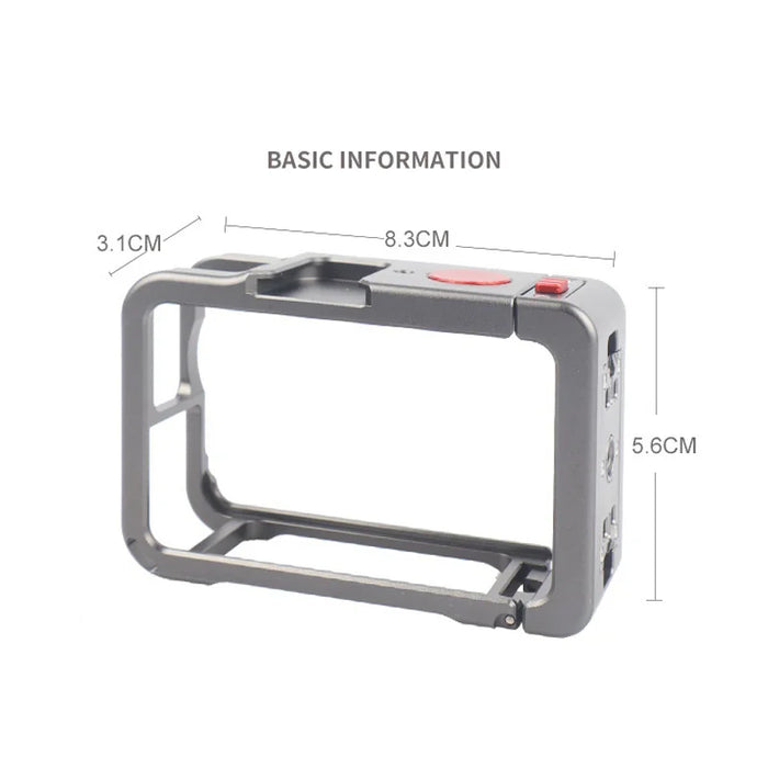 For DJI Osmo Action 6 Aluminum Alloy Camera Cage Quick Release Metal Protective Expansion Frame - 7