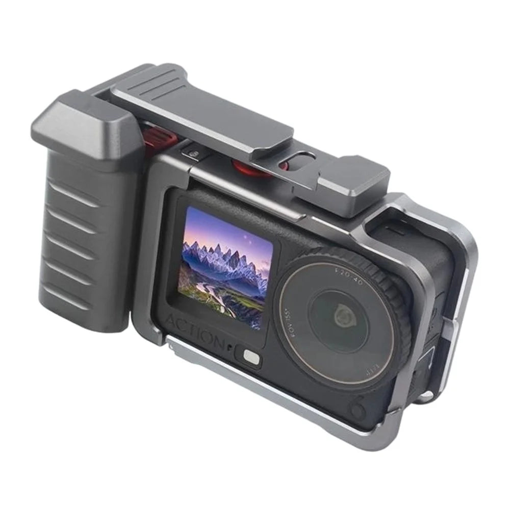 For DJI Osmo Action 6 Street Photography Camera Handle Kit Rabbit Cage Quick Release Interface and Shutter Button Set - 1