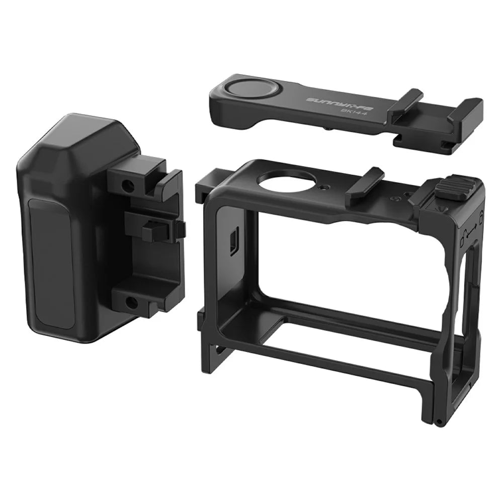 SUNNYLIFE OA6-BK144 For DJI Osmo Action 6 Camera 2 in 1 Detachable Protective Frame Street Shooting Grip Kit - Black - 1