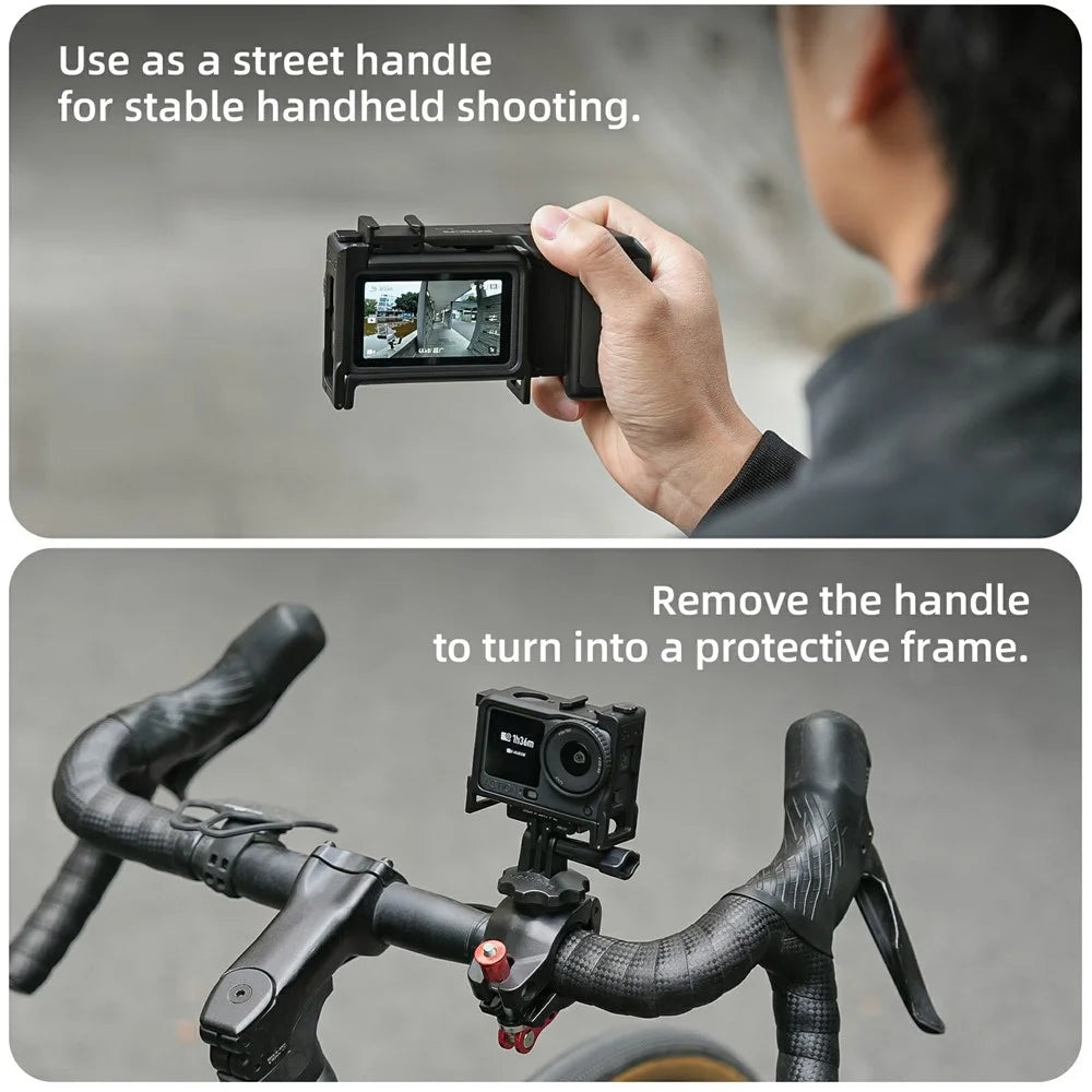 SUNNYLIFE OA6-BK144 For DJI Osmo Action 6 Camera 2 in 1 Detachable Protective Frame Street Shooting Grip Kit - Black - 3