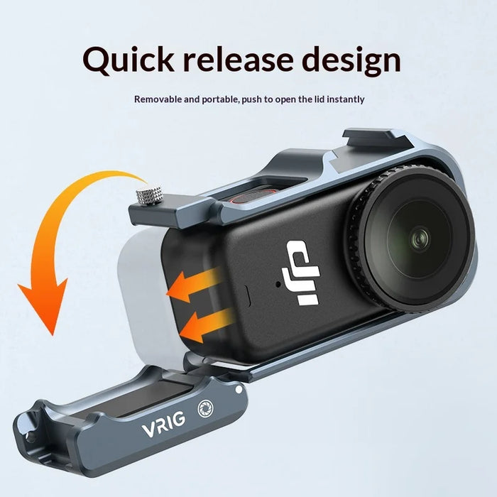 VRIG GA-16 For DJI Osmo Nano Aluminum Alloy Cage Action Camera Metal Protective Frame with Cold Shoe Mount - 5