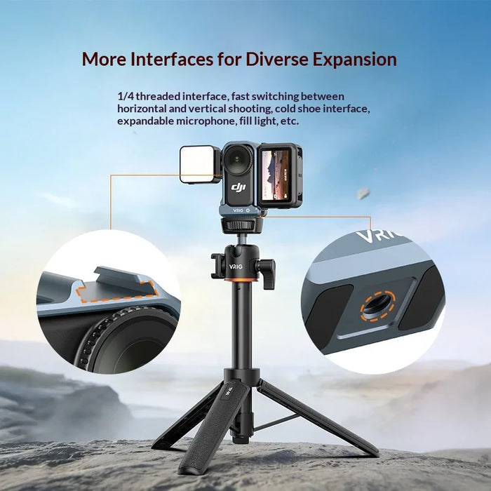 VRIG GA-16 For DJI Osmo Nano Aluminum Alloy Cage Action Camera Metal Protective Frame with Cold Shoe Mount - 6