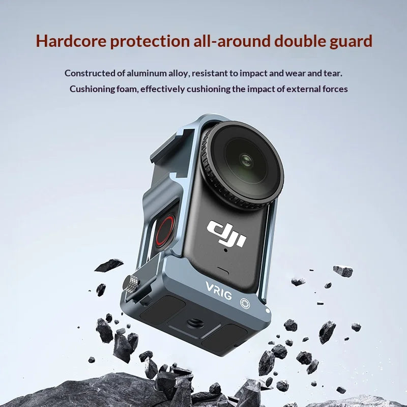 VRIG GA-16 For DJI Osmo Nano Aluminum Alloy Cage Action Camera Metal Protective Frame with Cold Shoe Mount - 7