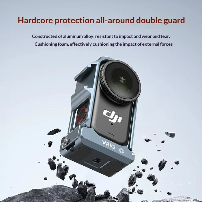 VRIG GA-16 For DJI Osmo Nano Aluminum Alloy Cage Action Camera Metal Protective Frame with Cold Shoe Mount - 7