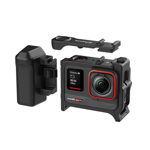 SUNNYLIFE For Insta360 Ace Pro 2 / Ace Pro Cage Handle 2 in 1 Detachable Grip Protective Frame for Street Photography - Black - 2