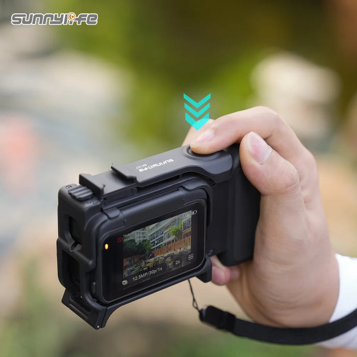 SUNNYLIFE For Insta360 Ace Pro 2 / Ace Pro Cage Handle 2 in 1 Detachable Grip Protective Frame for Street Photography - Black - 7