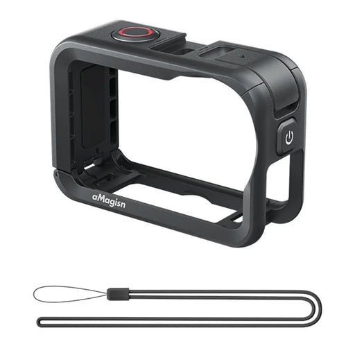 AMAGISN Rabbit Cage for DJI Osmo Action 6 Protective Housing PC Expansion Frame with Cold Shoe Mount - Black - 1