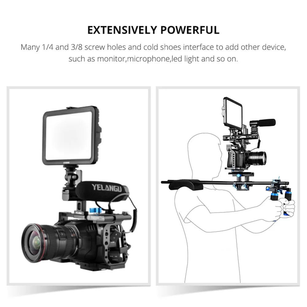 YELANGU C9 For BMPCC 4K/6K Camera Aviation Aluminum Full Camera Cage Protective Frame - 4