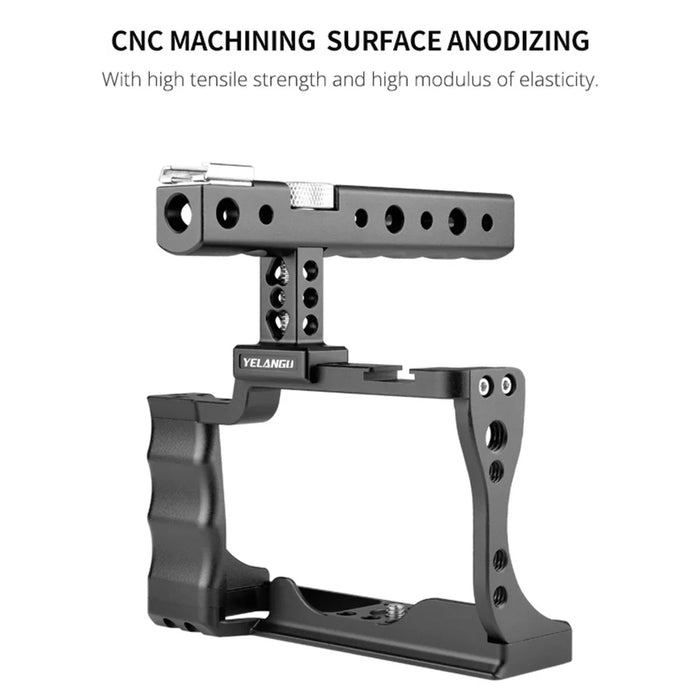YELANGU C14 for Canon M50 Camera Rabbit Cage Frame with Handle Aluminum Alloy Camera Video Cage Kit - 4
