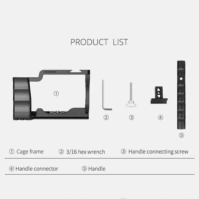 YELANGU C14 for Canon M50 Camera Rabbit Cage Frame with Handle Aluminum Alloy Camera Video Cage Kit - 7