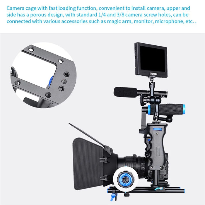 YELANGU C200 Professional Follow Focus Rig DSLR Camera Rabbit Cage Kit - 7