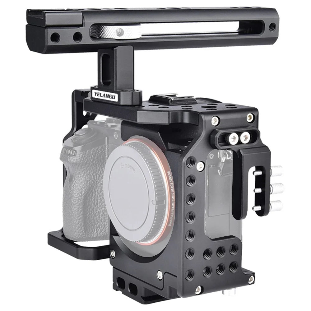 YELANGU CA7 SLR Camera Protective Cage for Sony Camera, Anti-rust Hard Aviation Aluminum Camera Frame Kit Gimbal Stabilizer - 1