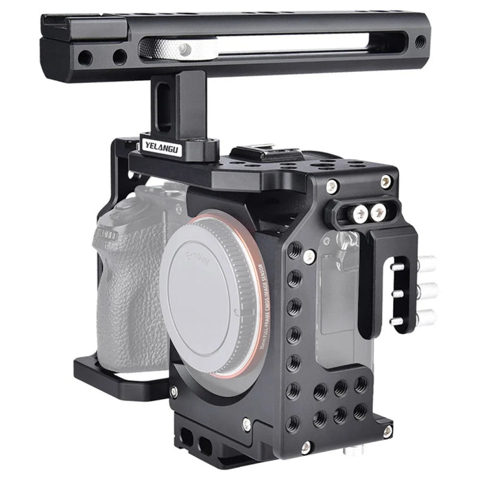 YELANGU CA7 SLR Camera Protective Cage for Sony Camera, Anti-rust Hard Aviation Aluminum Camera Frame Kit Gimbal Stabilizer - 1