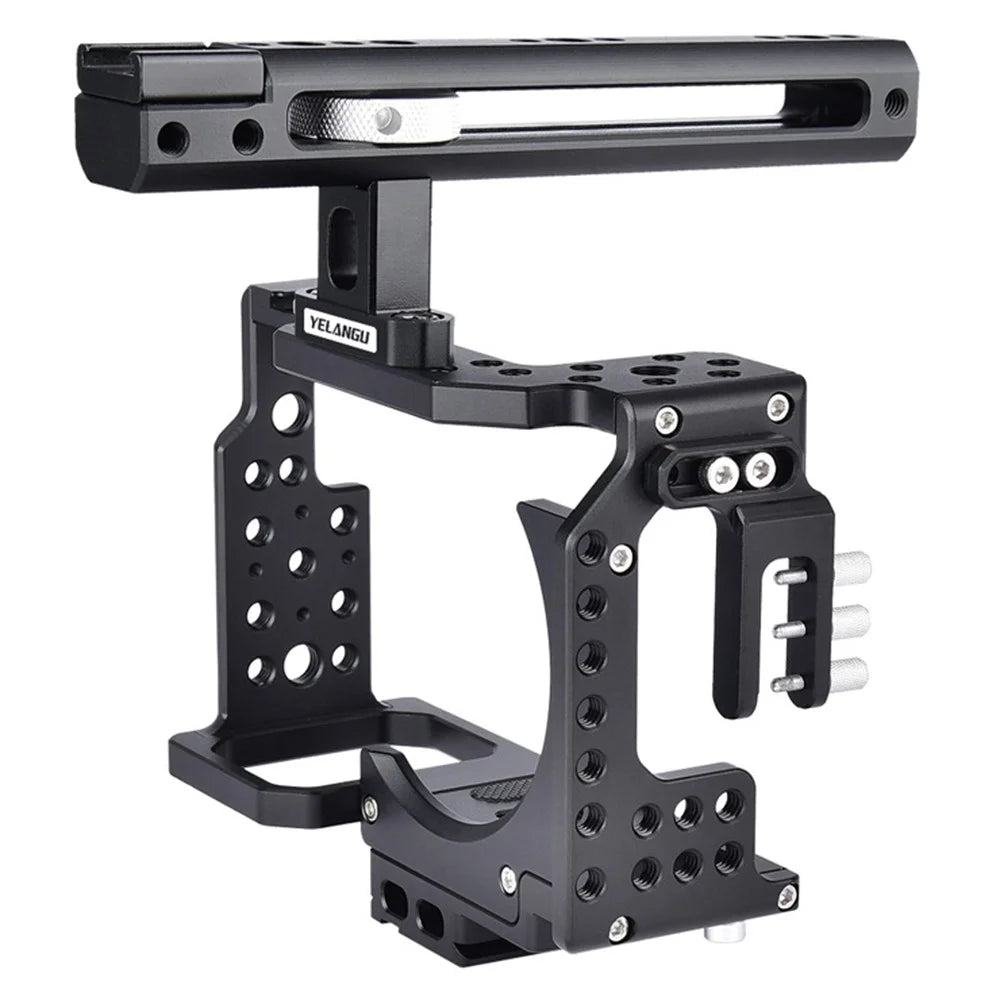 YELANGU CA7 SLR Camera Protective Cage for Sony Camera, Anti-rust Hard Aviation Aluminum Camera Frame Kit Gimbal Stabilizer - 3
