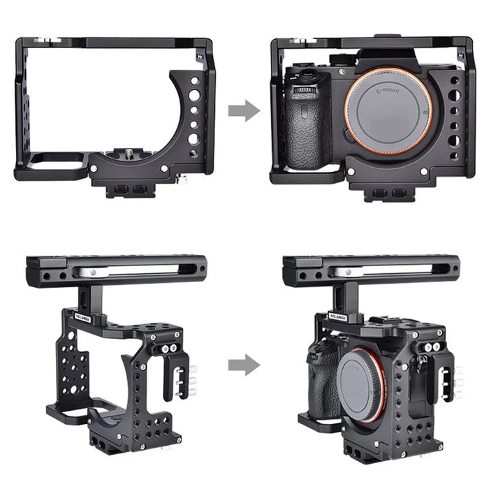 YELANGU CA7 SLR Camera Protective Cage for Sony Camera, Anti-rust Hard Aviation Aluminum Camera Frame Kit Gimbal Stabilizer - 6