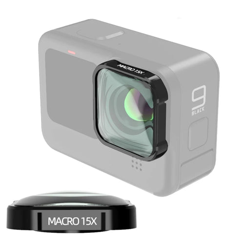 GP9 1953-22 15X Macro Camera Lens Action Camera Optical Glass Lens Shooting Additional Lens Accessories for GoPro Hero 9 - 1