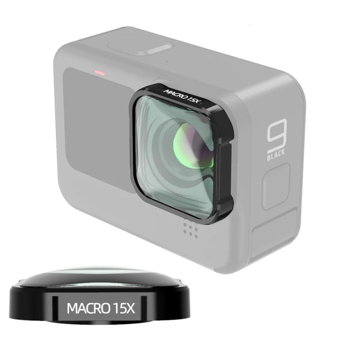 GP9 1953-22 15X Macro Camera Lens Action Camera Optical Glass Lens Shooting Additional Lens Accessories for GoPro Hero 9 - 1