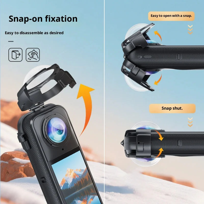 For Insta360 X5 Anti Scratch Action Camera Snap-on Lens Protector Cap Anti Fog Glass Lens Guard - 6