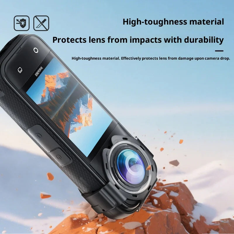 For Insta360 X5 Anti Scratch Action Camera Snap-on Lens Protector Cap Anti Fog Glass Lens Guard - 7
