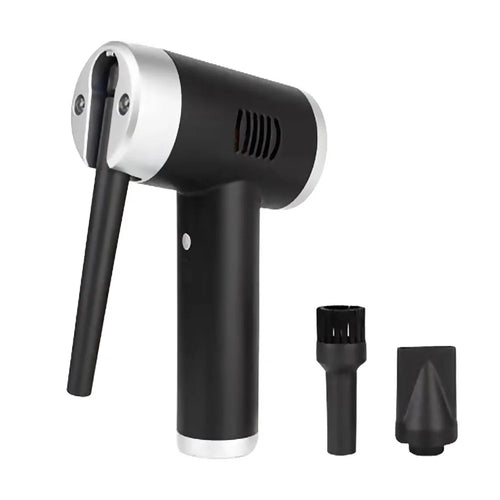 JC-B1 Cordless Air Duster Blower Electric Air Blower Rechargeable Handheld Computer Laptop Keyboard Cleaning Tool - Black / Silver - 1