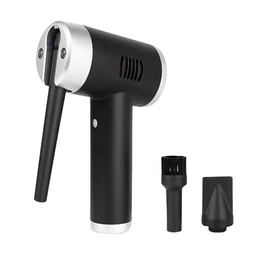 JC-B1 Cordless Air Duster Blower Electric Air Blower Rechargeable Handheld Computer Laptop Keyboard Cleaning Tool - Black / Silver - 1