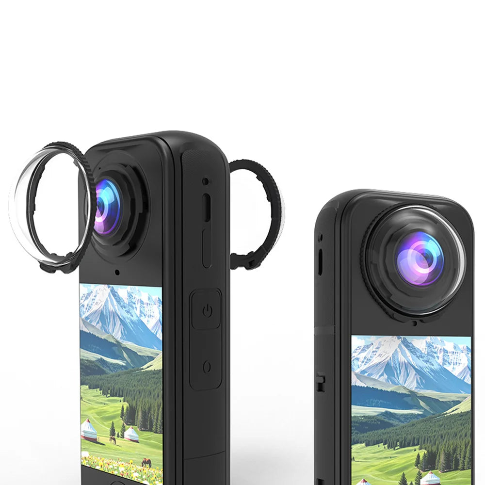 2Pcs / Set For Insta360 X4 Air Camera Tempered Glass Lens Protector Cap Anti Scratch Rotating Mount Lens Guard - 1