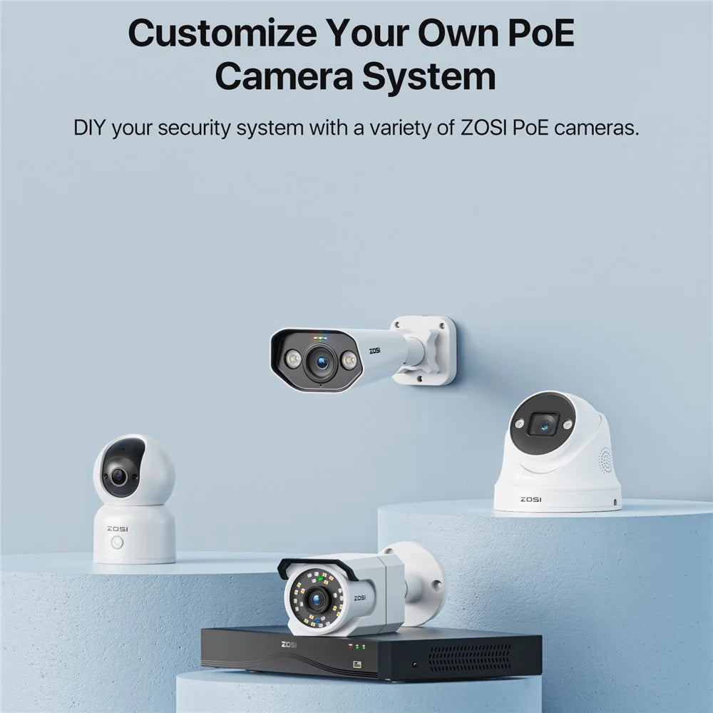 ZOSI 4K 8MP 24-Channel PoE NVR Compatible with Zosi PoE 4K  /  5MP  /  3MP  /  4MP  /  8MP Camera Dual HDD Backup Security System Network Video Recorder - Black - 5