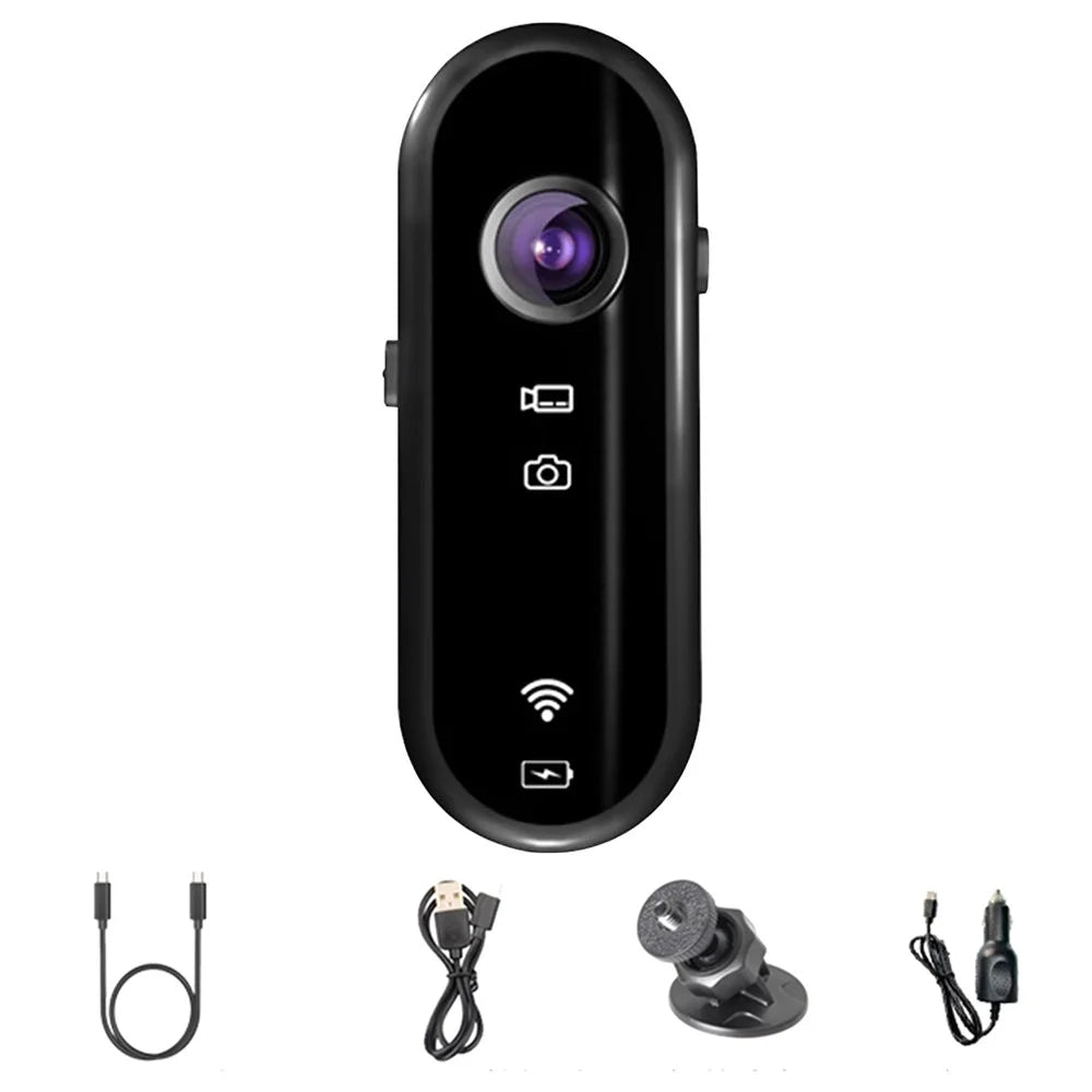 C3 Pro Thumb Action Camera 1080P HD Small Body Camera with Car Holder Car Charger for POV Vlogging Recording - 1