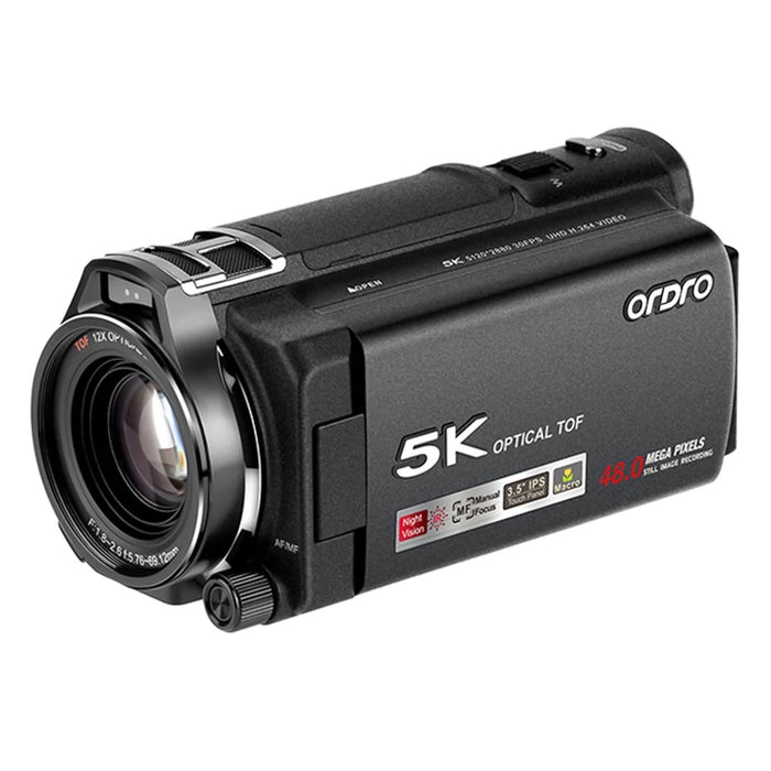 ORDRO XV80 5K Ultra HD Camcorder 3.5 Inch IPS Touch Screen 12X Optical Zoom Autofocus Digital Camera - 3