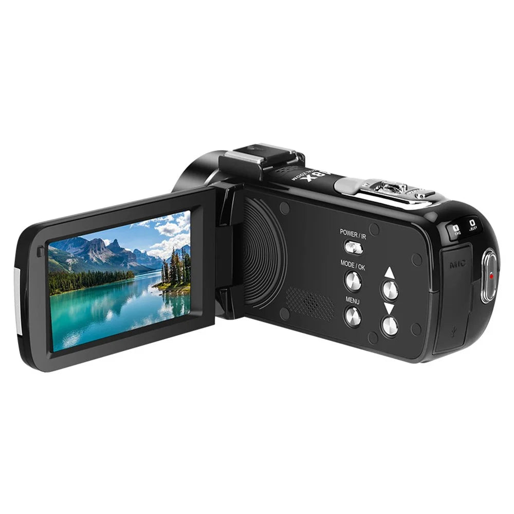 ORDRO B320 3.0 Inch IPS Screen Infrared Night Vision HD Camcorder 18X Digital Zoom 30MP Digital Camera - Black / EU Plug - 4