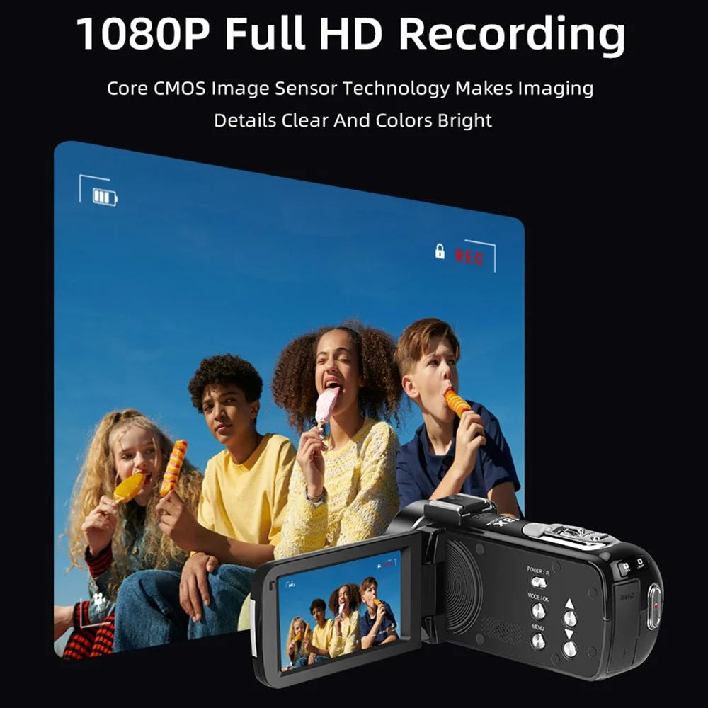 ORDRO B320 3.0 Inch IPS Screen Infrared Night Vision HD Camcorder 18X Digital Zoom 30MP Digital Camera - Black / EU Plug - 6