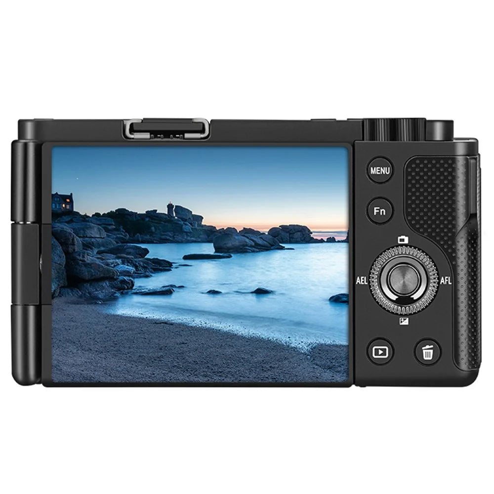 ORDRO G730 Digital Camera Side Flip 3.2 Inch IPS Touch Screen 12X Optical Zoom IR Night Vision 5K HD Mirrorless Cam - Black - 4