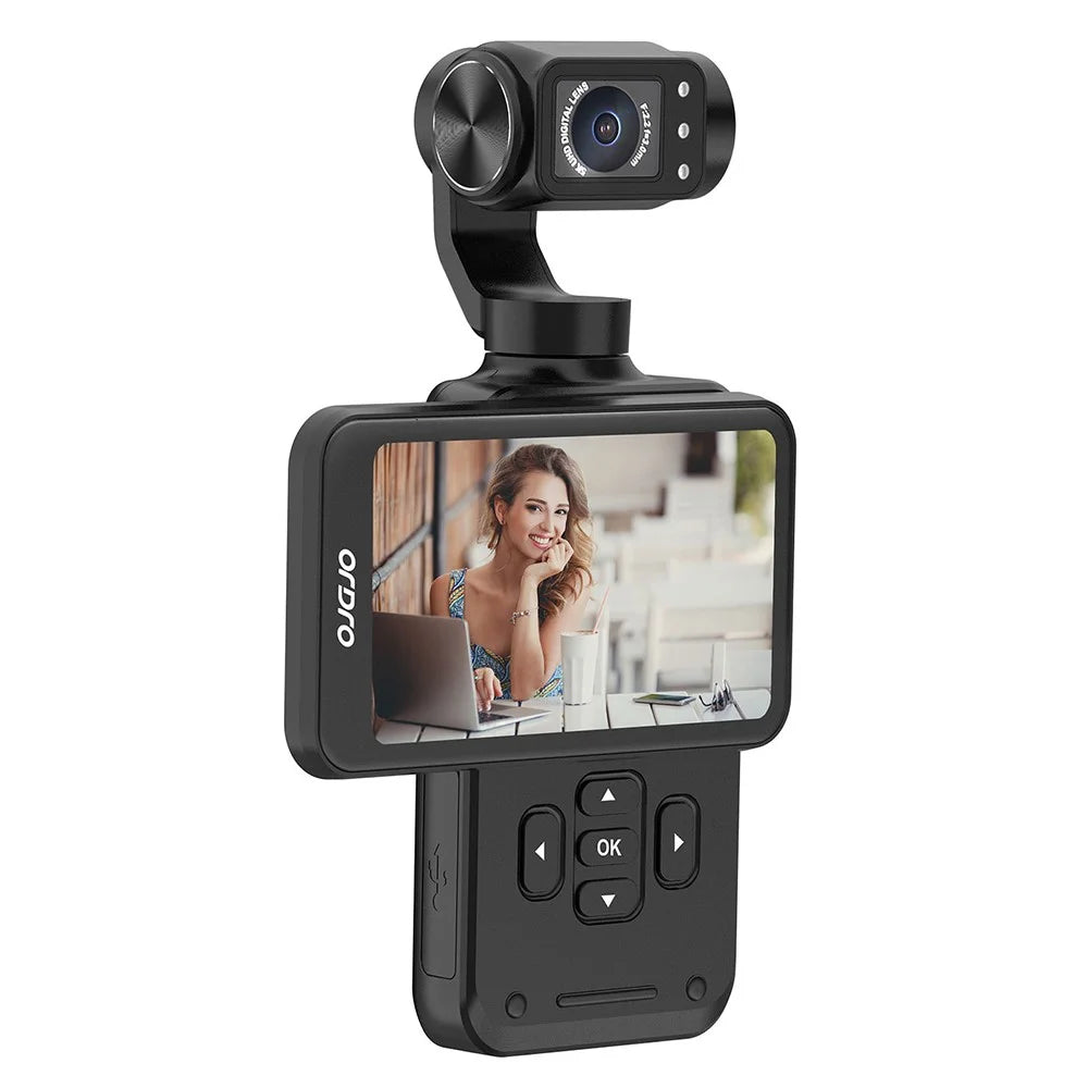 ORDRO M5 3 Axis Stabilizer Gimbal 3.5 Inch Rotating Screen Camcorder HD DV Travel Pocket Camera - 1