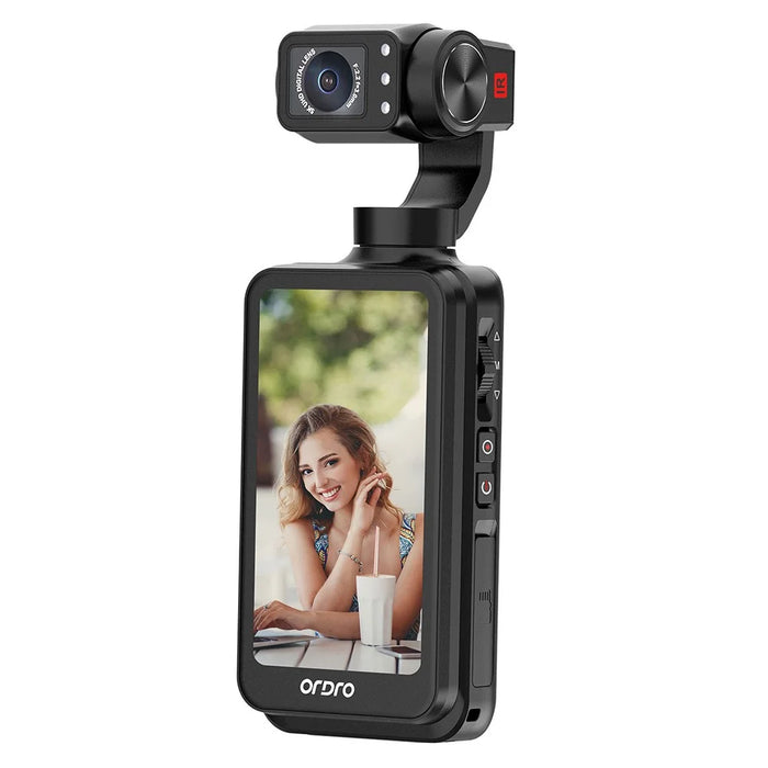 ORDRO M5 3 Axis Stabilizer Gimbal 3.5 Inch Rotating Screen Camcorder HD DV Travel Pocket Camera - 2