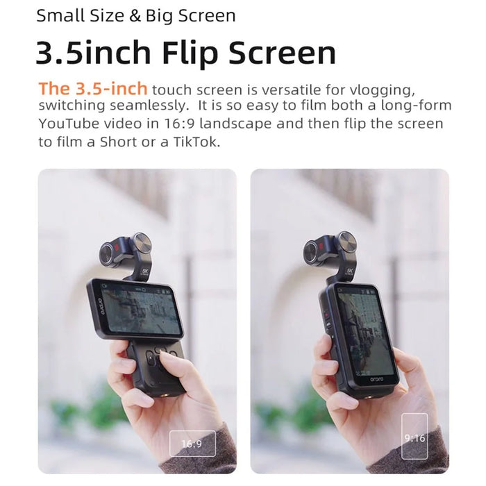 ORDRO M5 3 Axis Stabilizer Gimbal 3.5 Inch Rotating Screen Camcorder HD DV Travel Pocket Camera - 5
