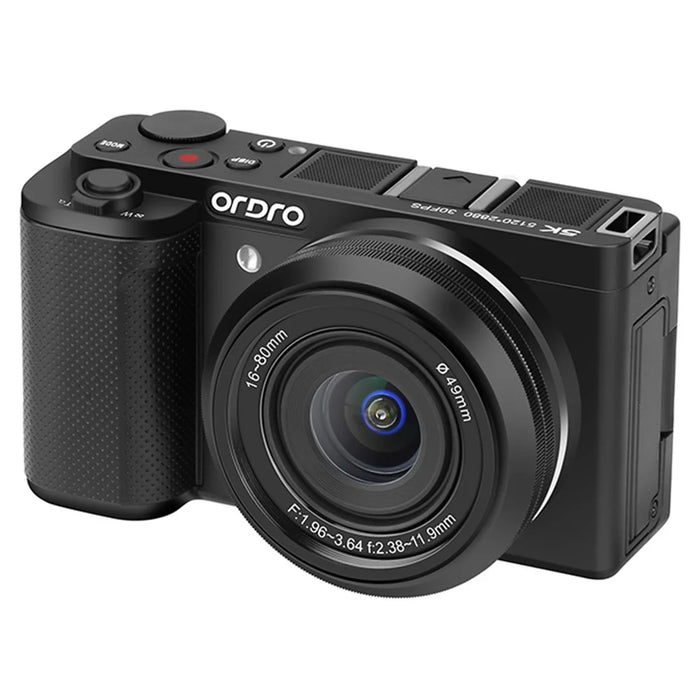 ORDRO G930 3.2 Inch IPS Touch Screen Camcorder Face Tracking 5K Ultra HD Digital Mirrorless Camera - Black - 5