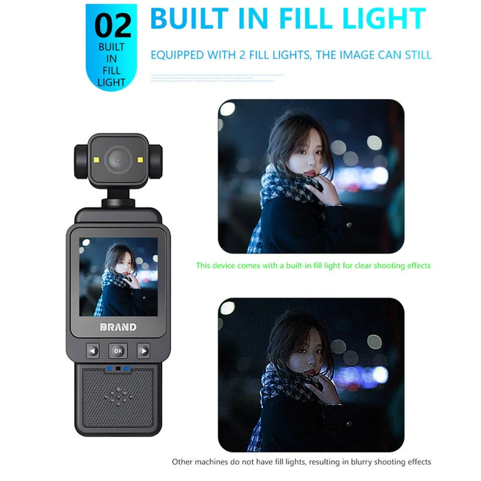 DV01 1.6 Inch 1080P HD Action Camera Loop Recording Outdoor Vlog Shooting WiFi Camcorder Built In Fill Light - 7
