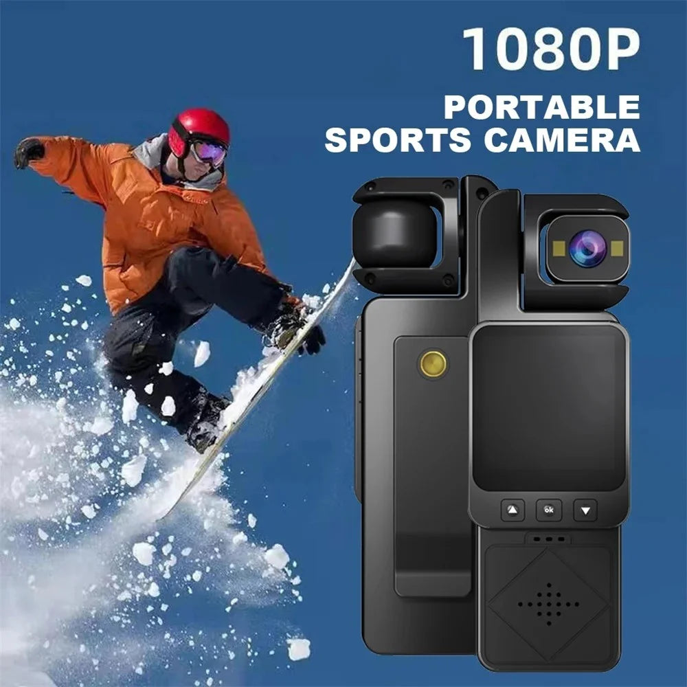 DV02 1.54 Inch HD Display Action Camera Chest Mount Video Recorder Outdoor Cycling WIFI Camera with 32GB Card + Card Reader - Black - 2