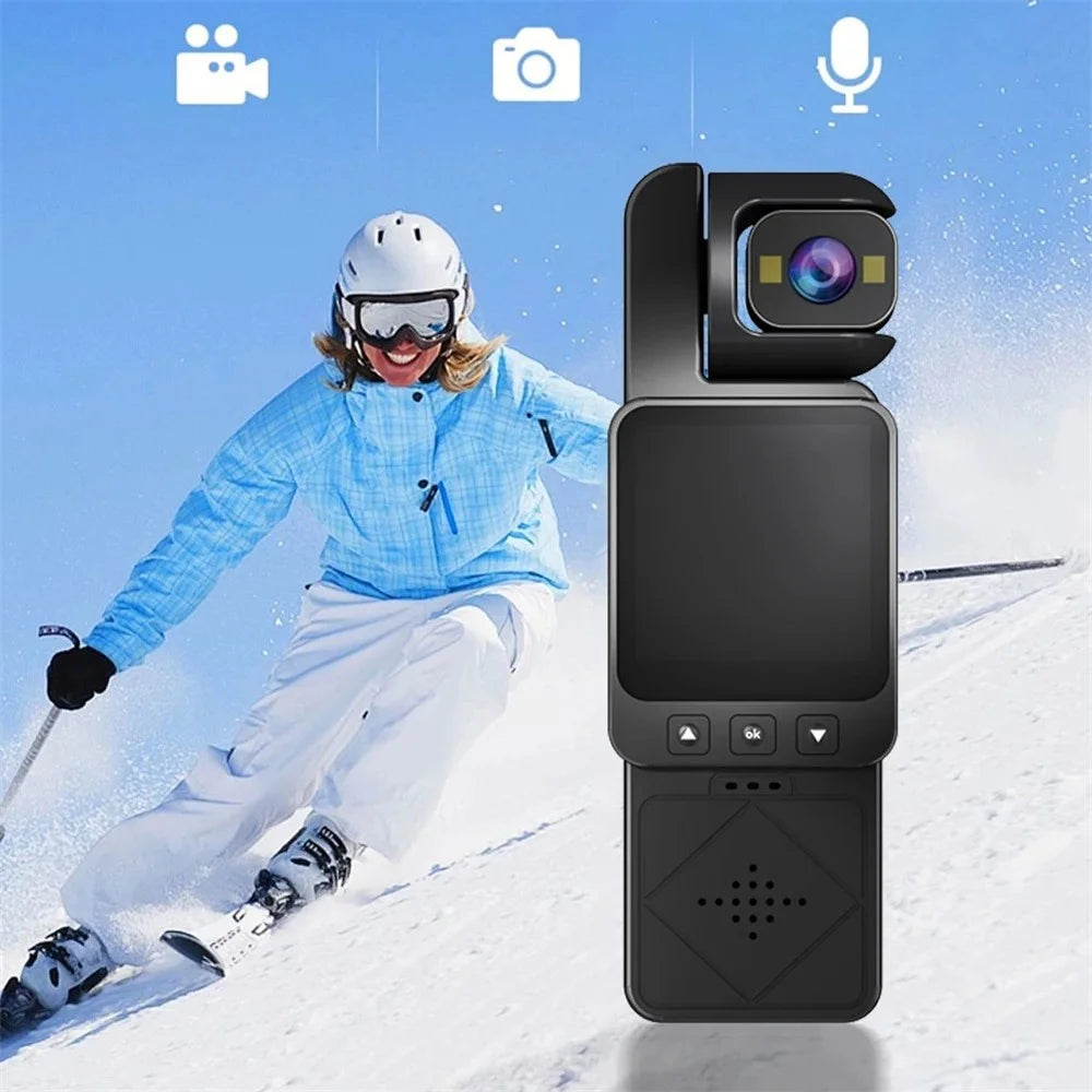 DV02 1.54 Inch HD Display Action Camera Chest Mount Video Recorder Outdoor Cycling WIFI Camera with 32GB Card + Card Reader - Black - 5